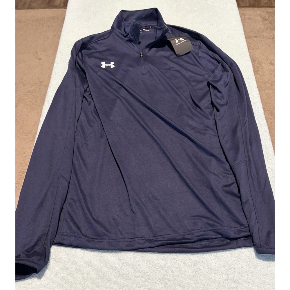 Under Armour Mens Locker 1/4 Zip Pullover Medium Navy Blue Training Top NWT